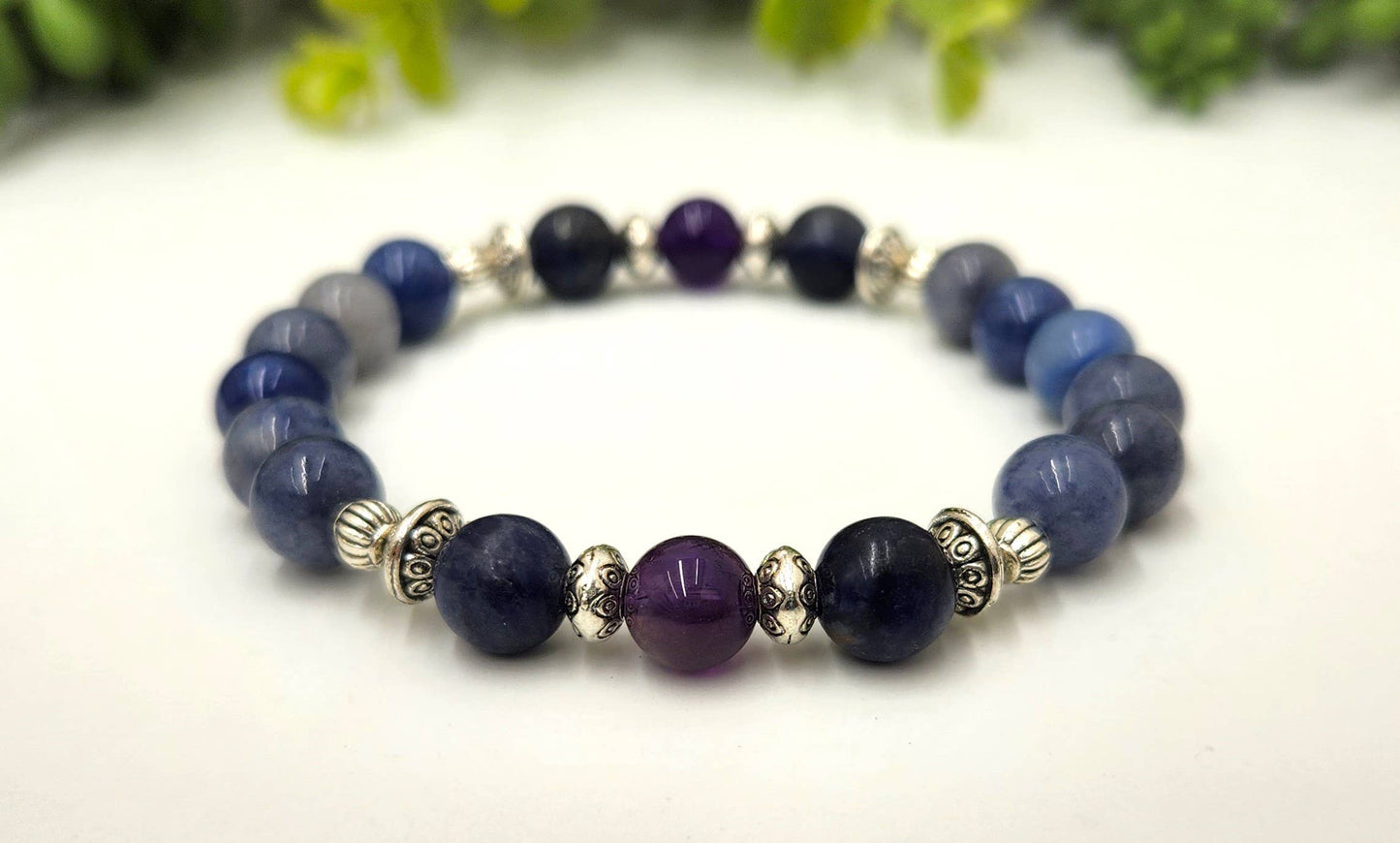 ANXIETY RELIEF - Blue Aventurine/Sodalite/Amethyst Bracelet