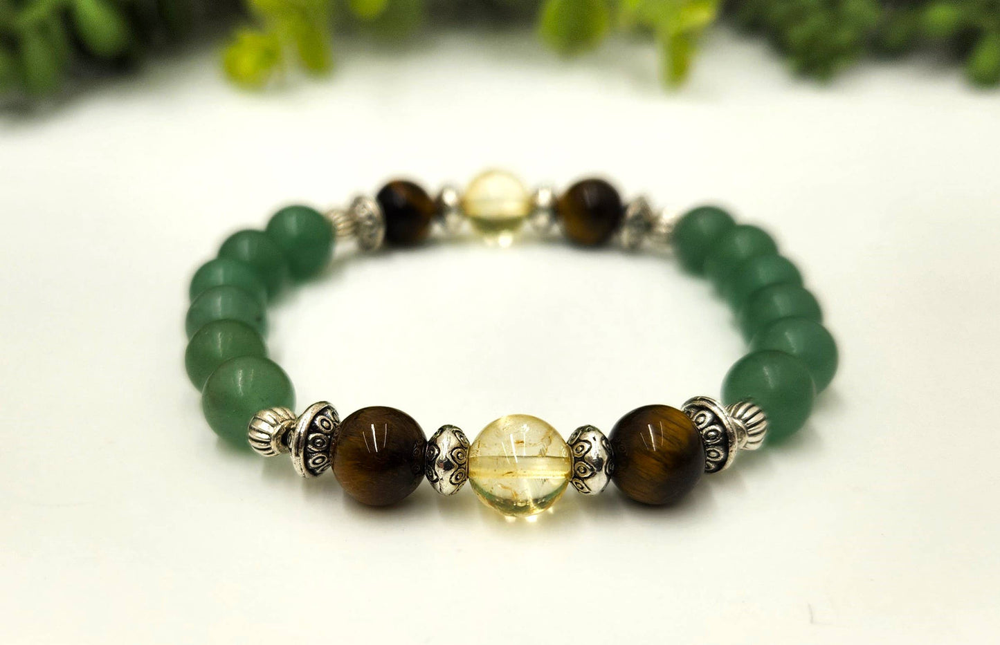 ABUNDANCE - Citrine, Tiger Eye,Green Aventurine Bracelet 8mm