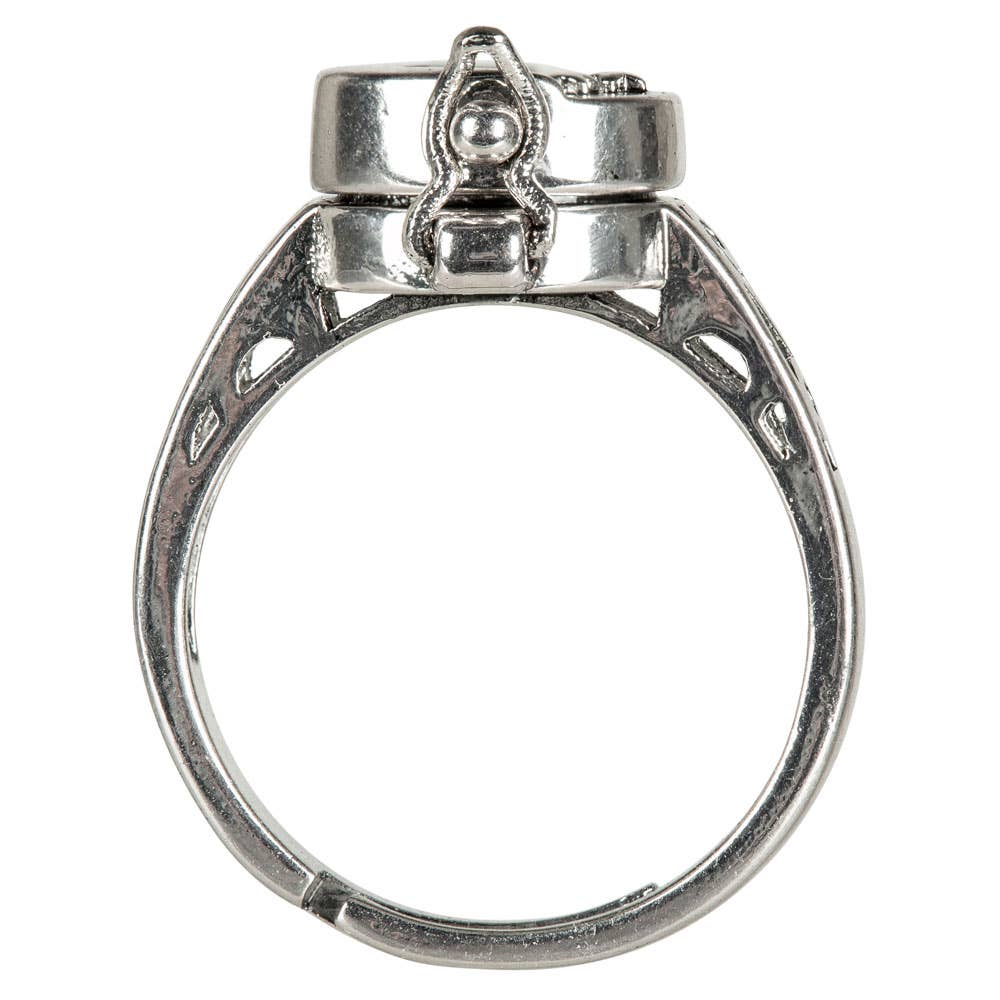 ADJUSTABLE MOON & STAR POISON RING