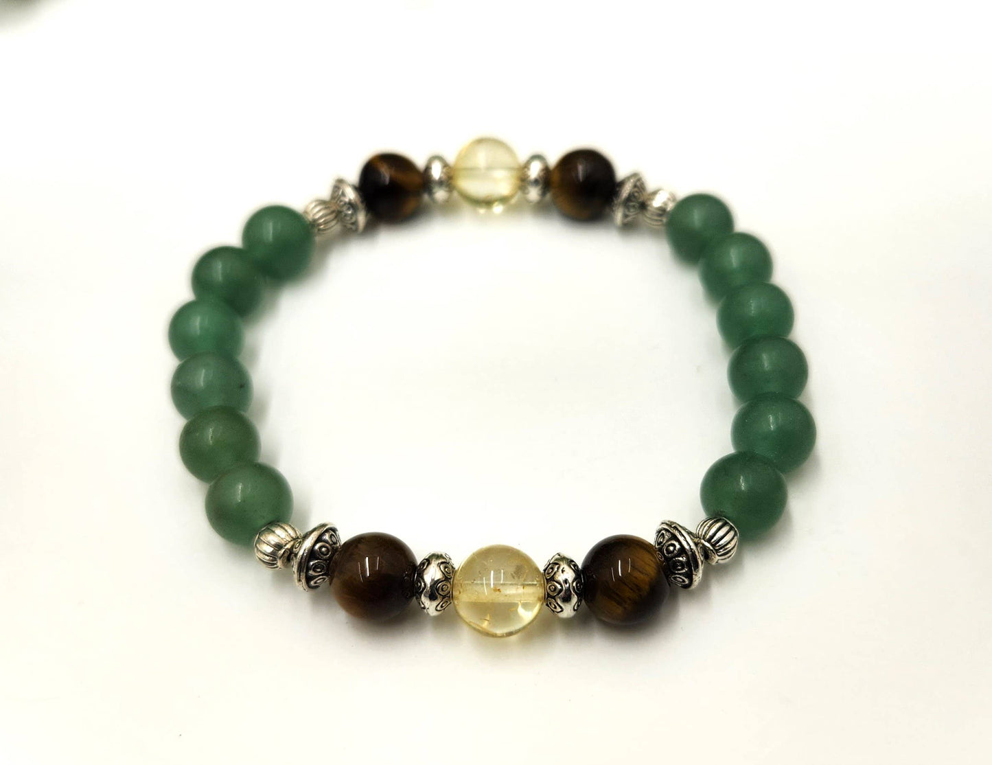 ABUNDANCE - Citrine, Tiger Eye,Green Aventurine Bracelet 8mm