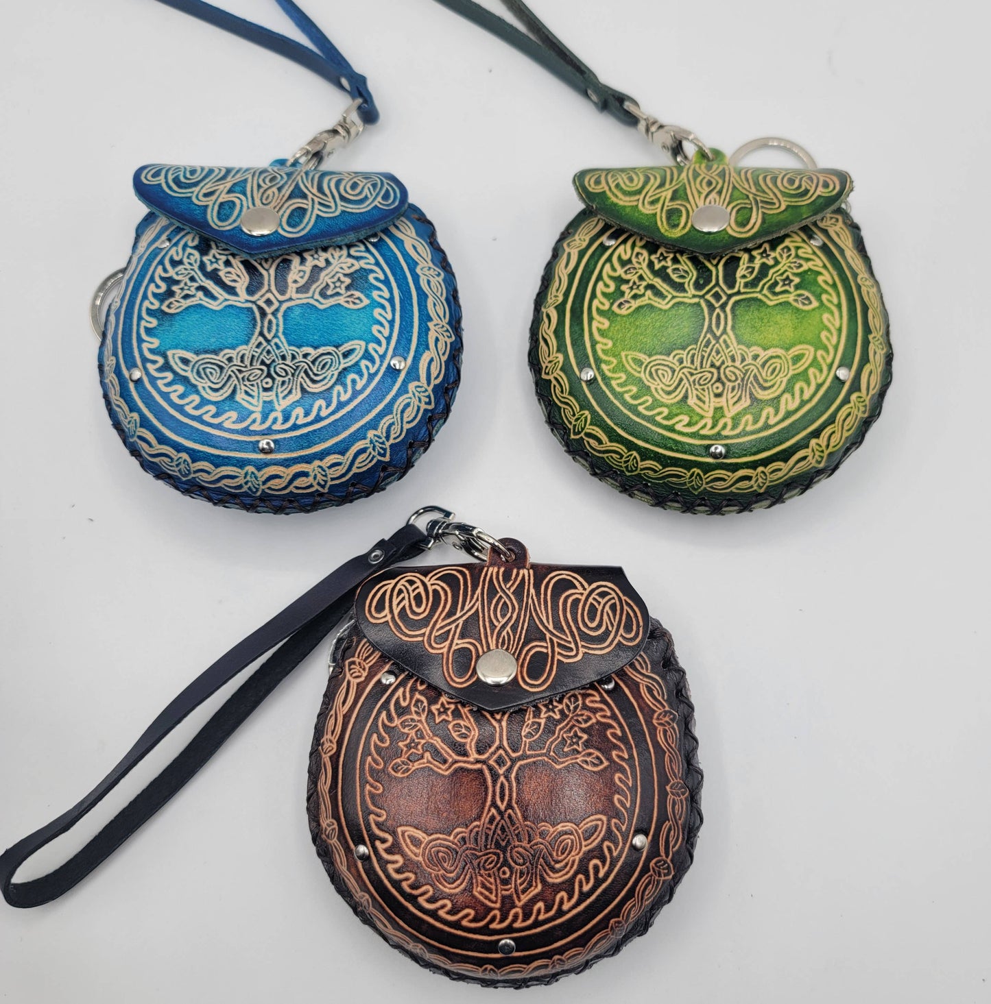 Tree of Life Wristlet leather coin purse