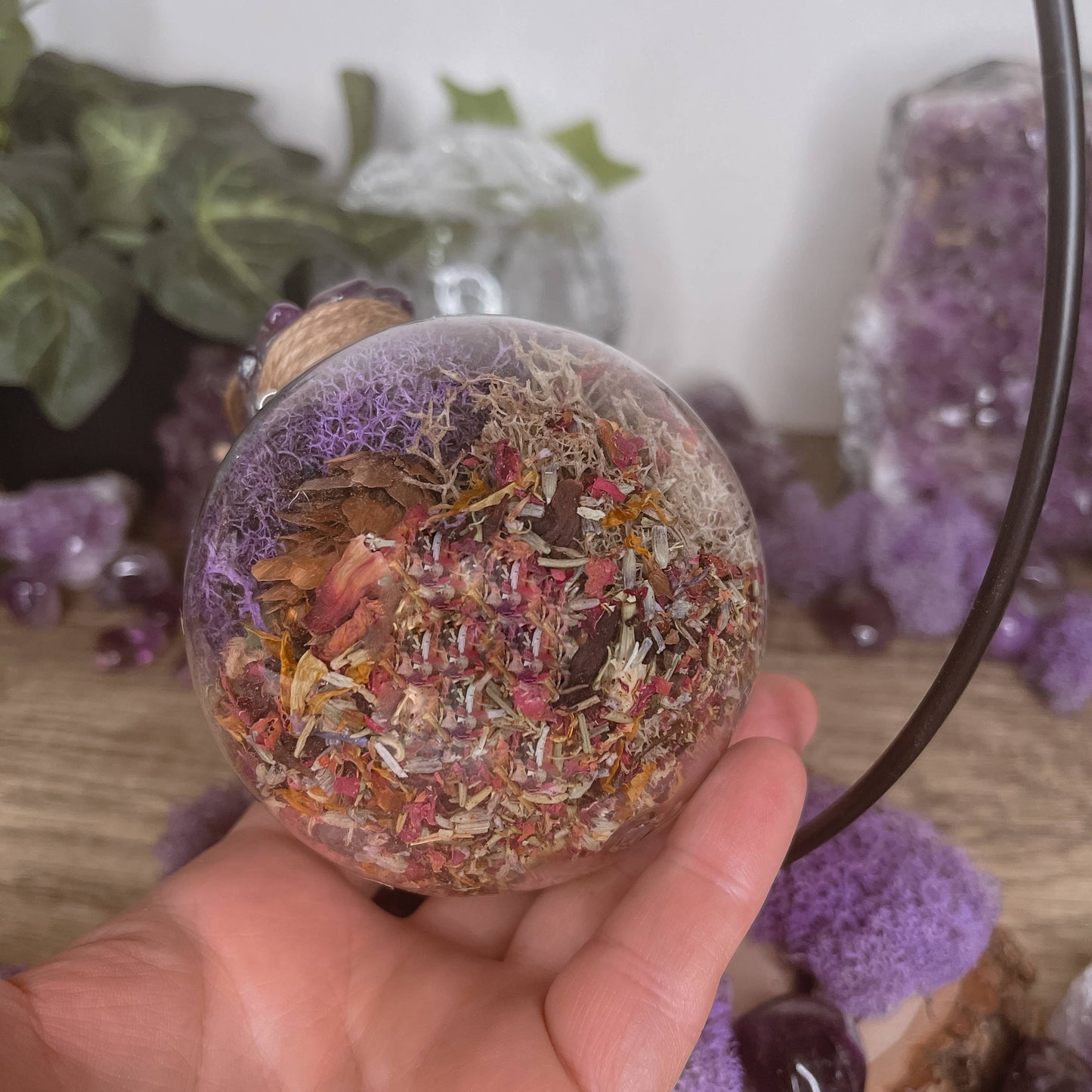 Amethyst Moon Witch Ball, Witchy Decor, Witch Gift