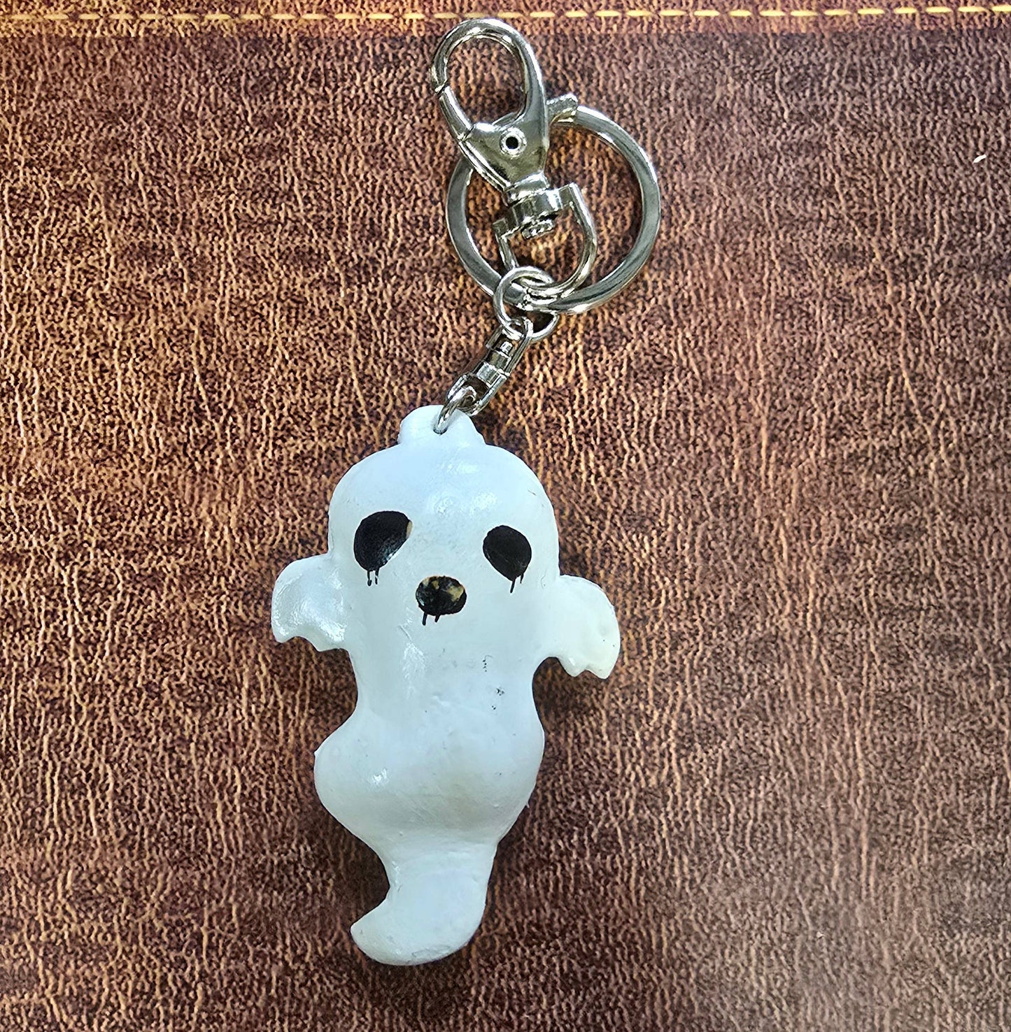 Leather Ghost Boo Key Chain kc4194