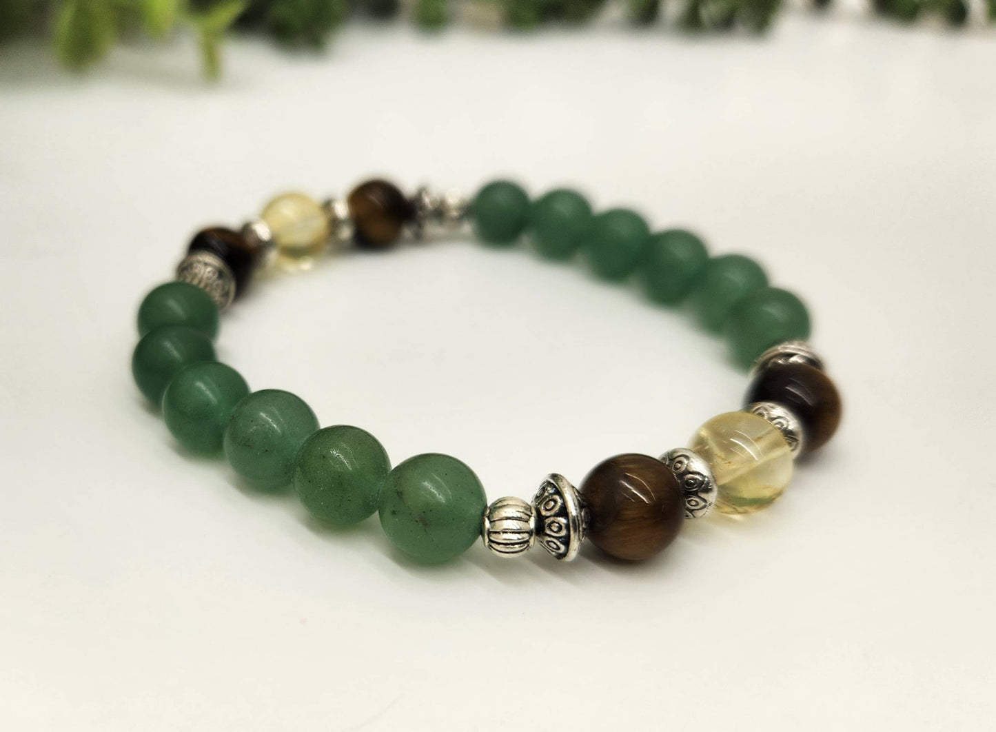 ABUNDANCE - Citrine, Tiger Eye,Green Aventurine Bracelet 8mm