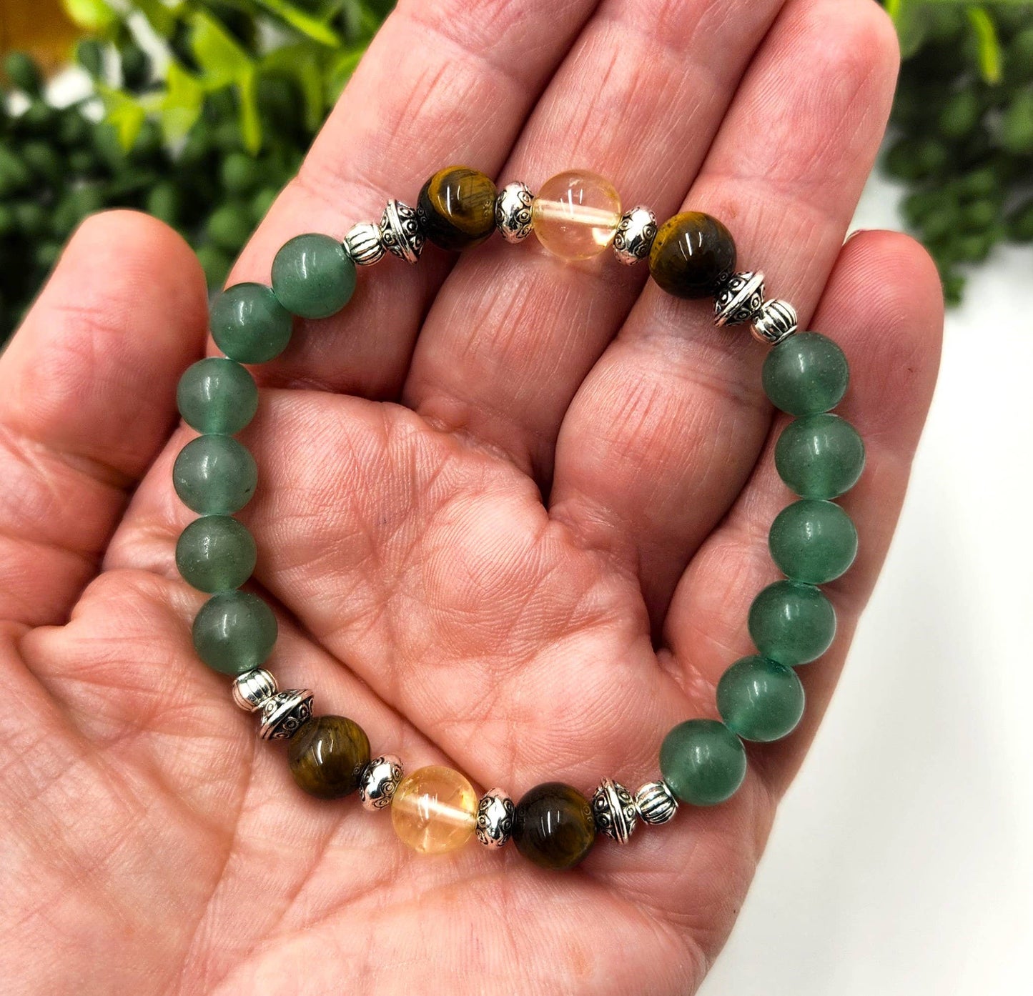 ABUNDANCE - Citrine, Tiger Eye,Green Aventurine Bracelet 8mm