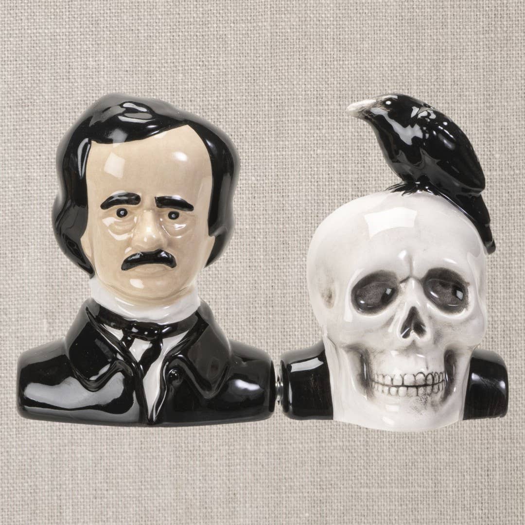 Edgar Allen Poe Ceramic Salt & Pepper Shaker Set