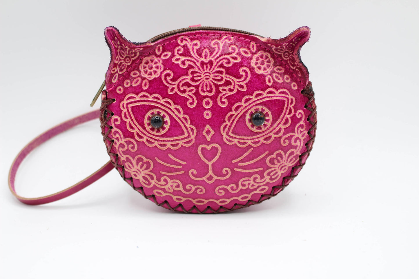 Sugar skull cat coin purse wallet