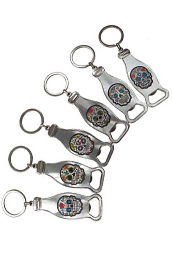 Sugar Skull Engraved Bear Bottle Opener