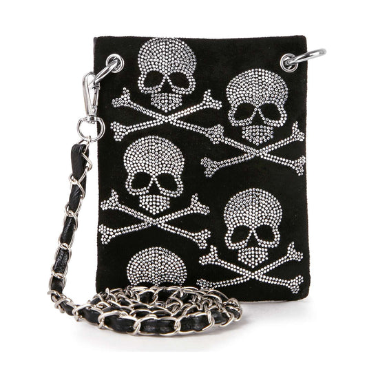 Rhinestone Skull Pattern Petite Crossbody Sling