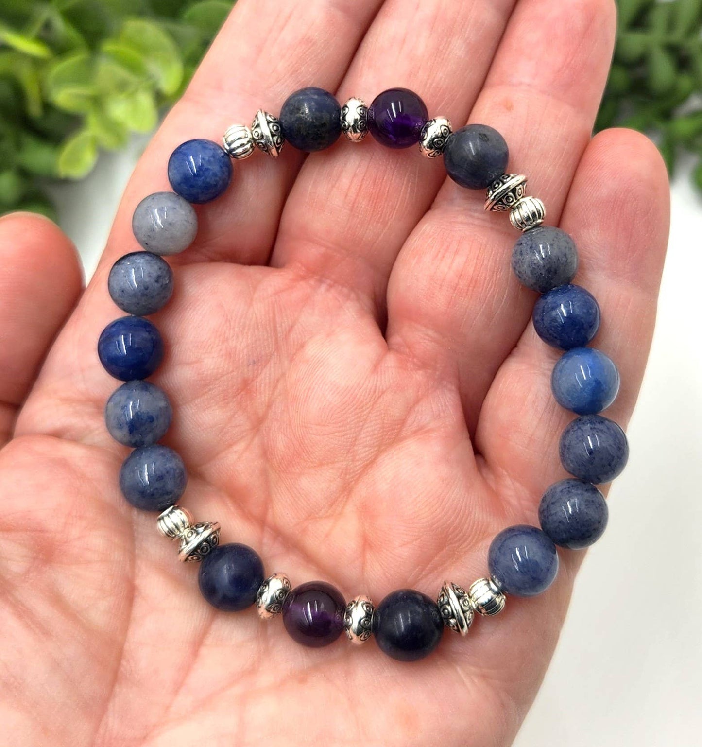 ANXIETY RELIEF - Blue Aventurine/Sodalite/Amethyst Bracelet