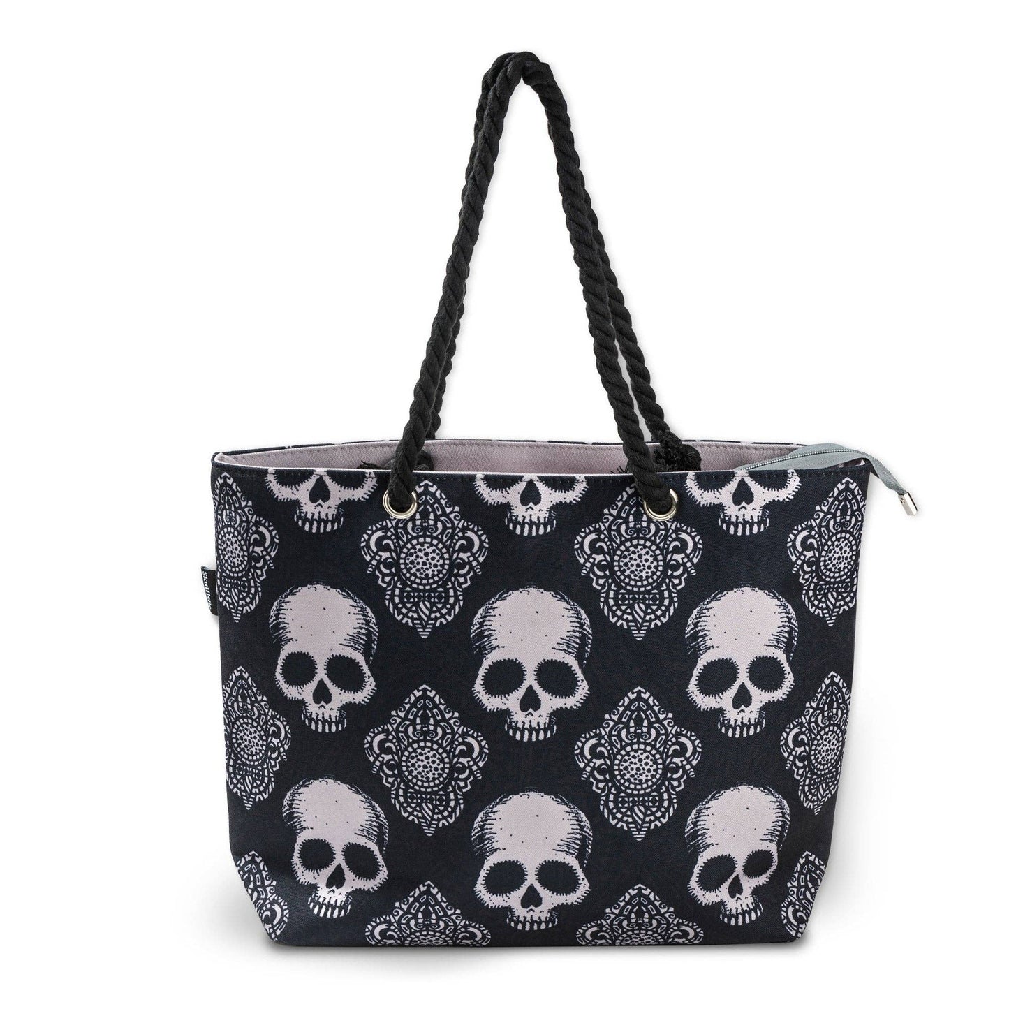 Skullistic Gothic Black Skull Shoulder Beach Bag