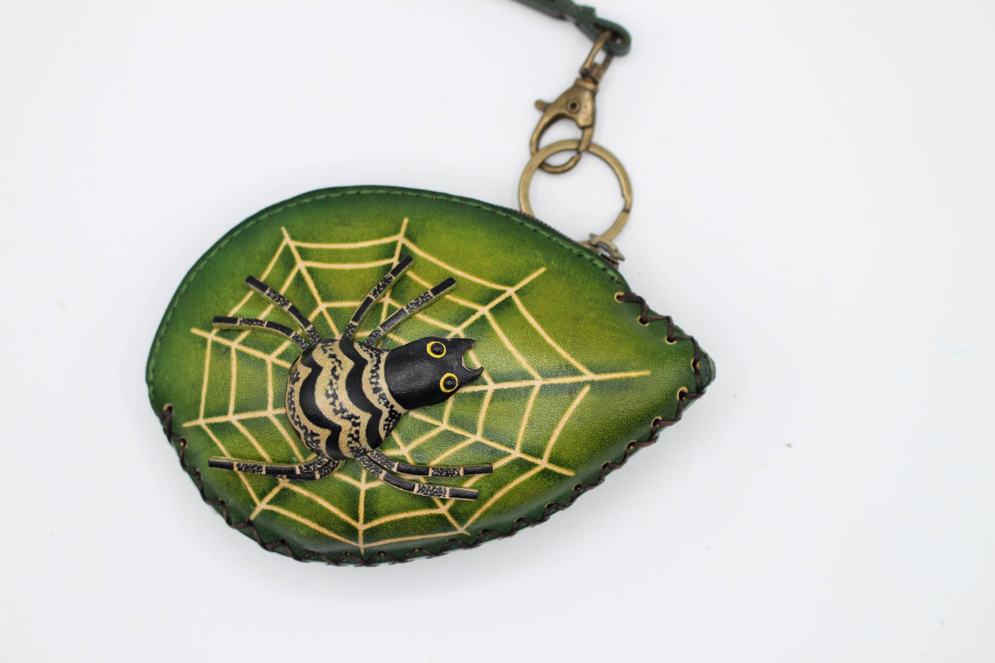 Leather Spider Wristlet coin purse wallet
