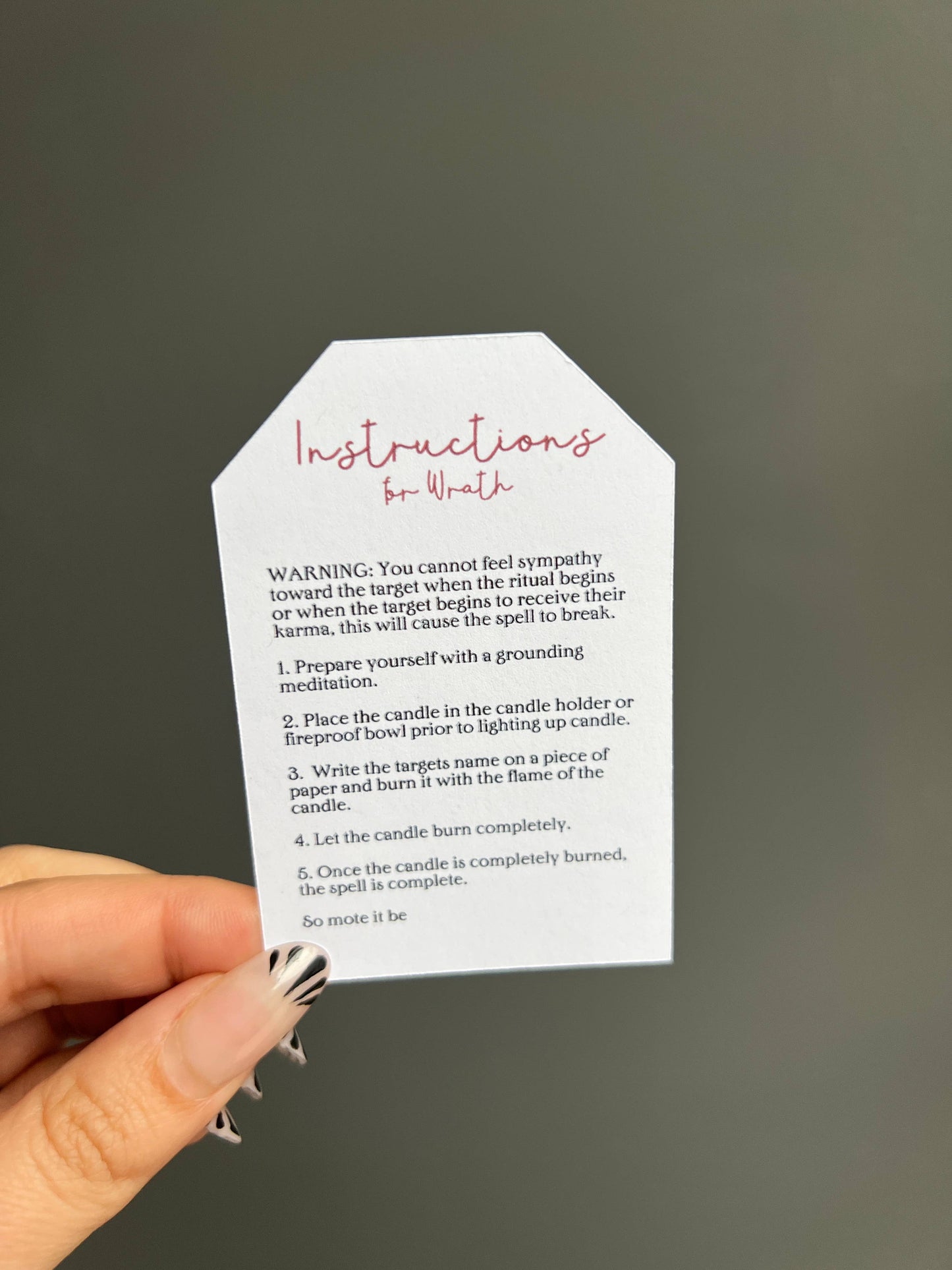 Wrath Ritual Candle