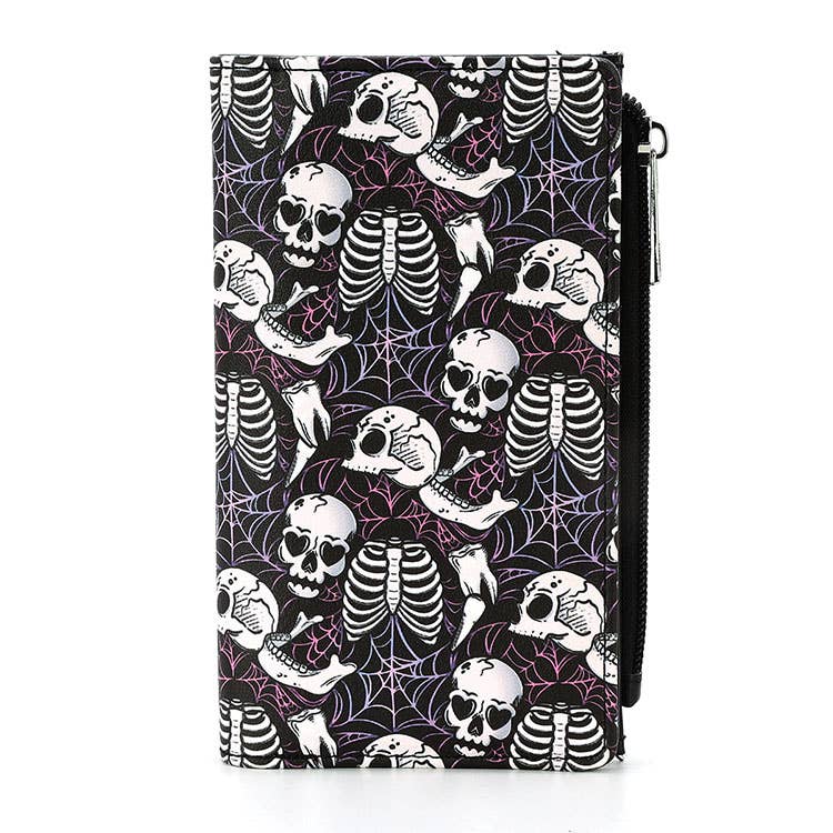 SKULLS AND RIBCAGES WALLET IN VINYL