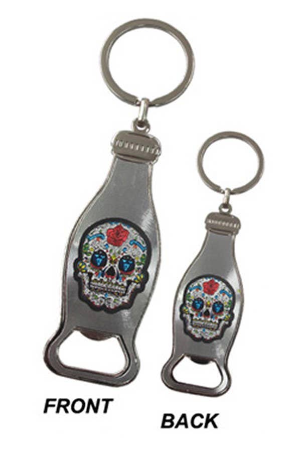 Sugar Skull Engraved Bear Bottle Opener