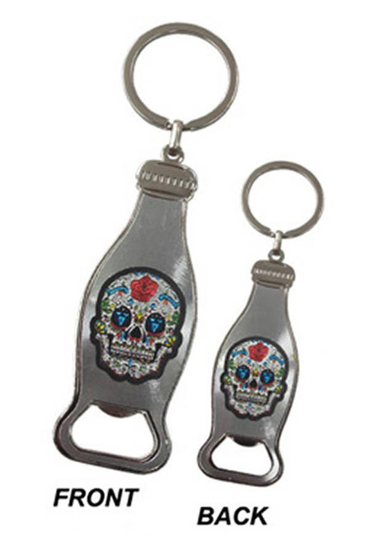 Sugar Skull Engraved Bear Bottle Opener