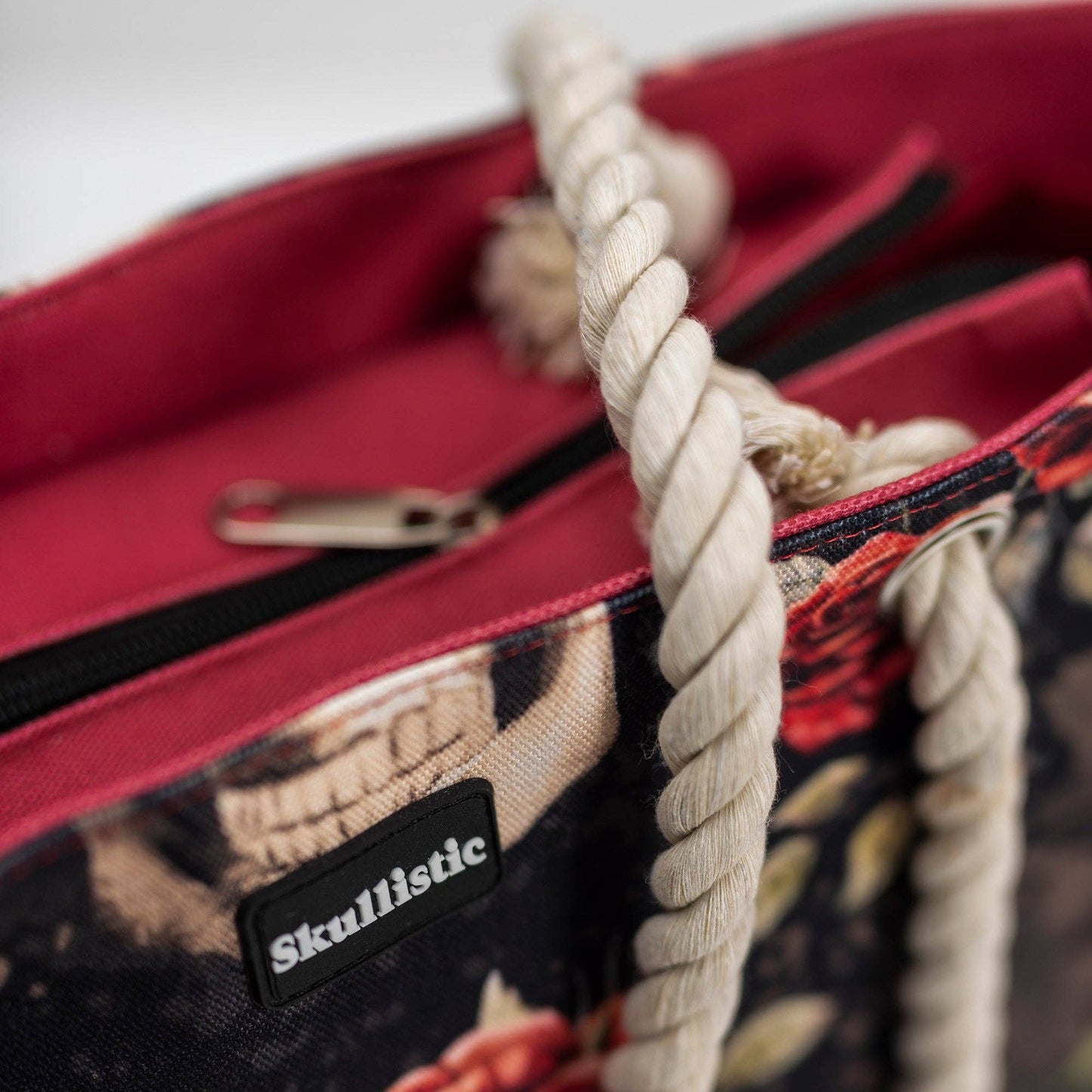 Skullistic Vintage Flower Skull Shoulder Beach Bag