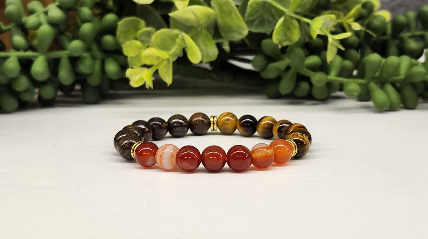 DEPRESSION SUPPORT - Tiger Eye/Banded Carnelian/Bronzite