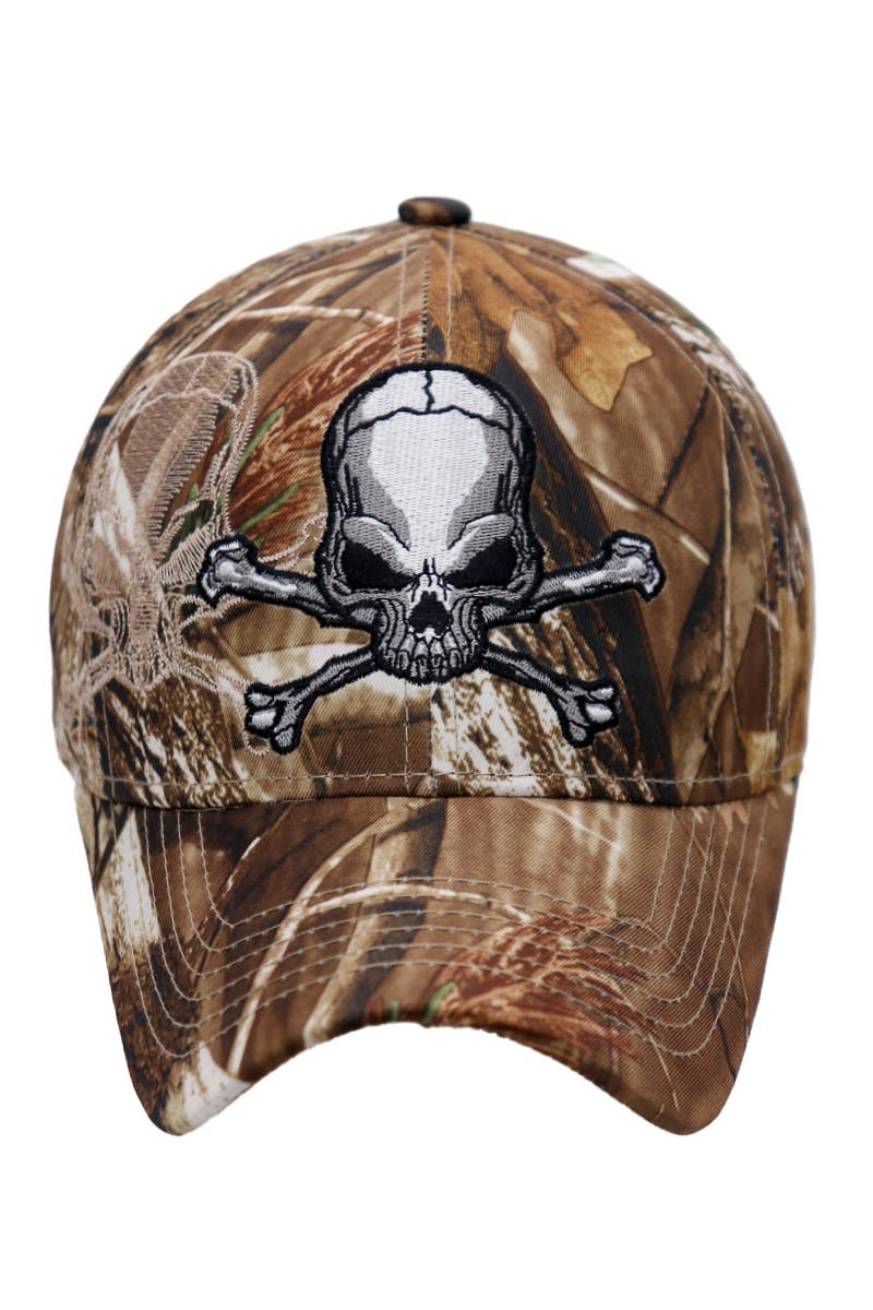 Rebel Biker Skull Embroidered Baseball Cap