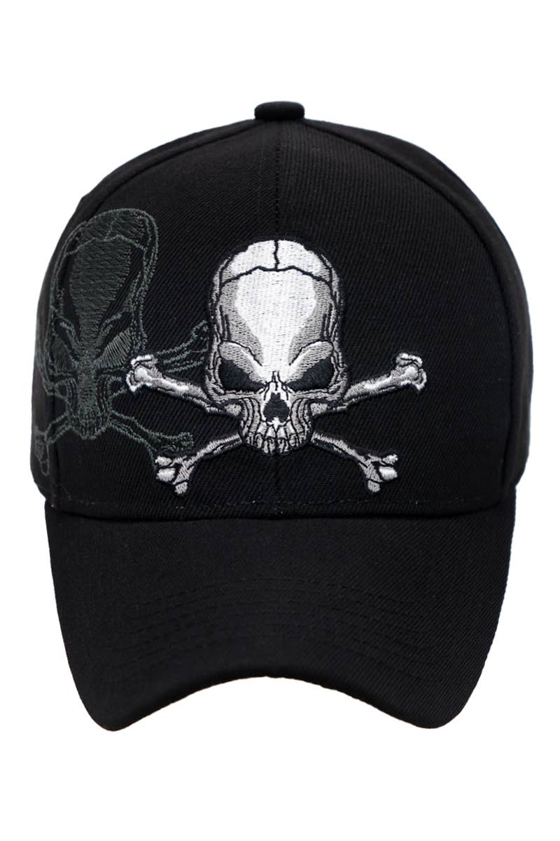 Rebel Biker Skull Embroidered Baseball Cap