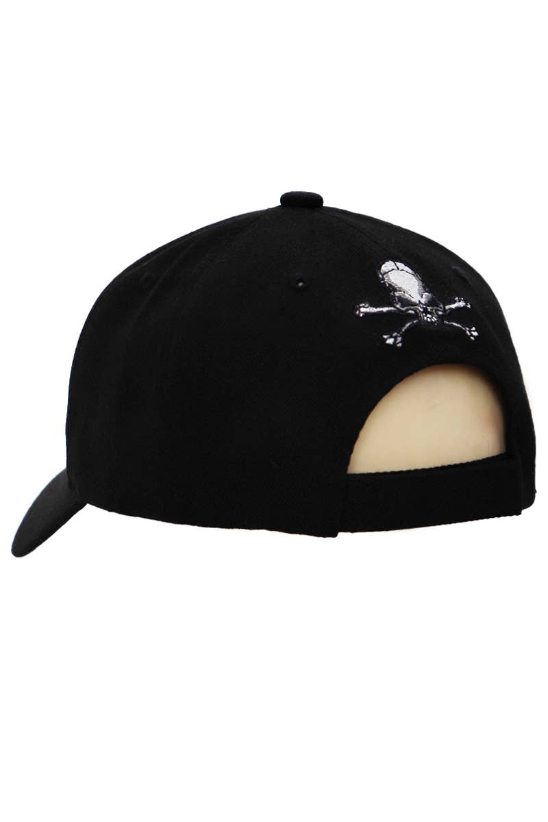 Rebel Biker Skull Embroidered Baseball Cap