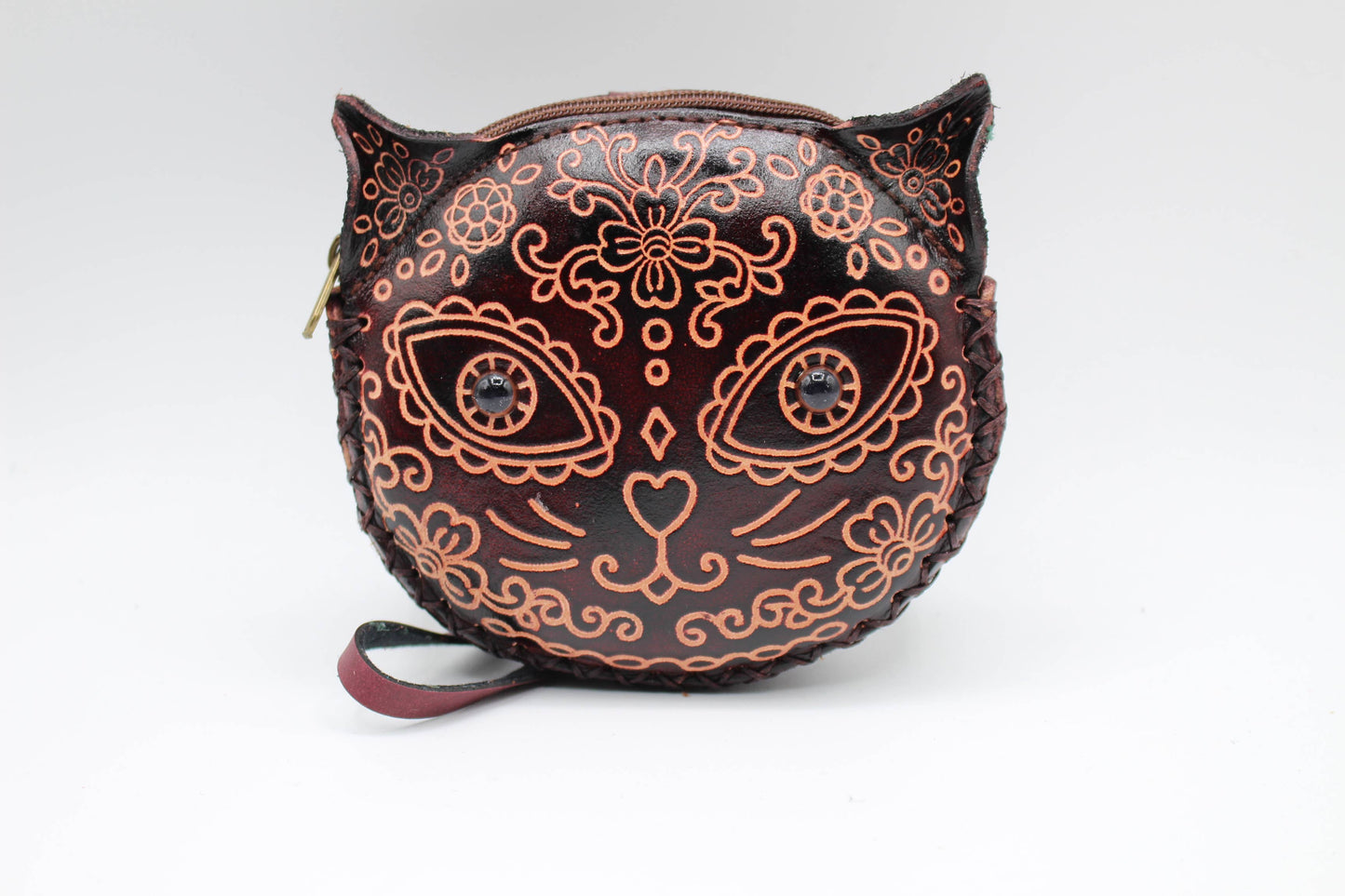 Sugar skull cat coin purse wallet