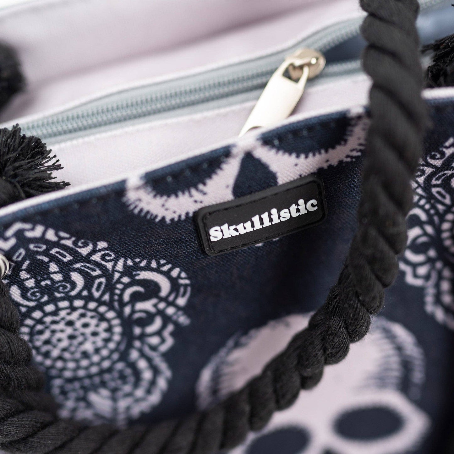 Skullistic Gothic Black Skull Shoulder Beach Bag