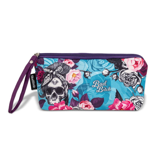 Skullistic BB Flower Skull Makeup Bag