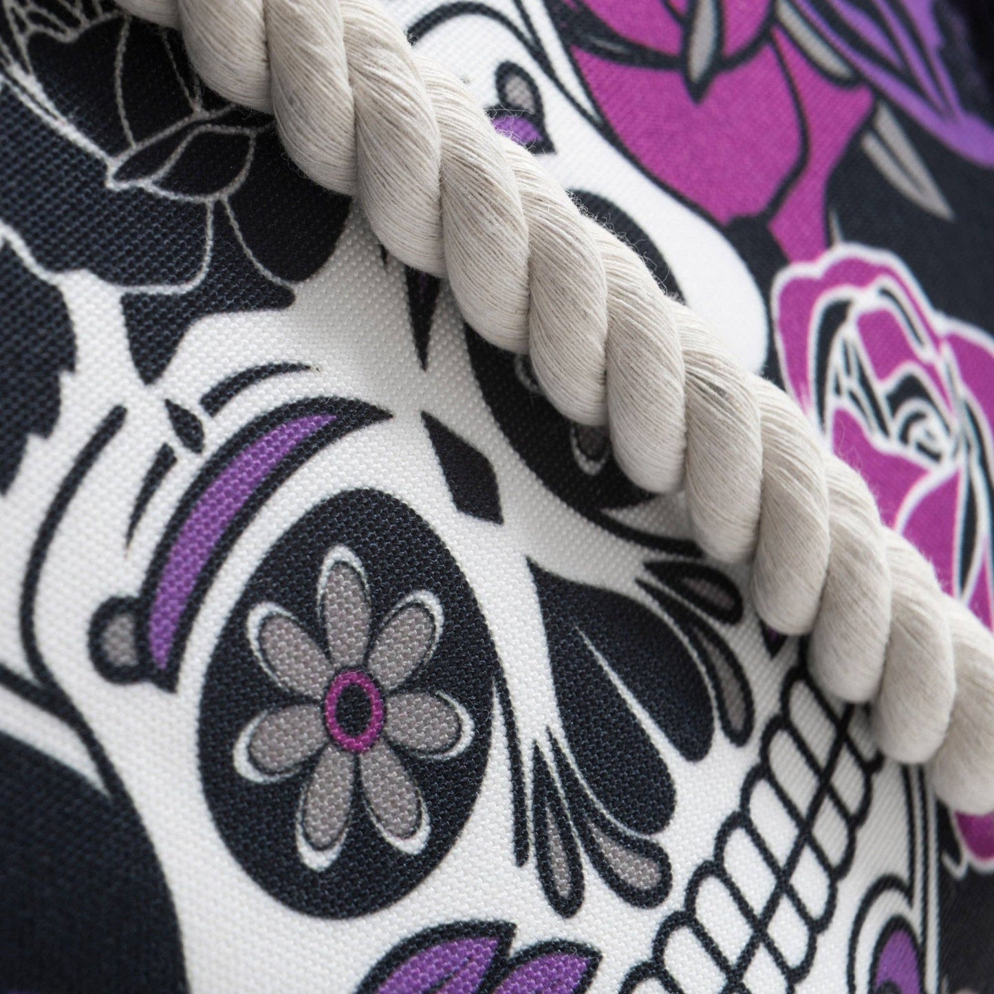 Skullistic Sugar Skull Purple Shoulder Beach Bag