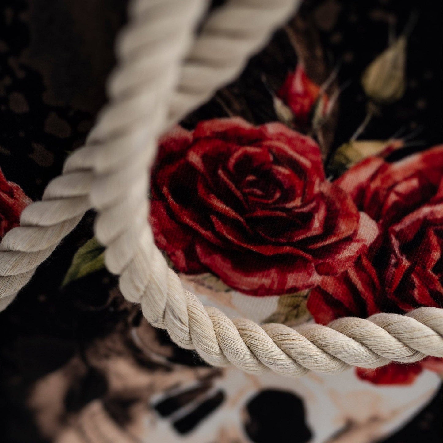 Skullistic Vintage Flower Skull Shoulder Beach Bag