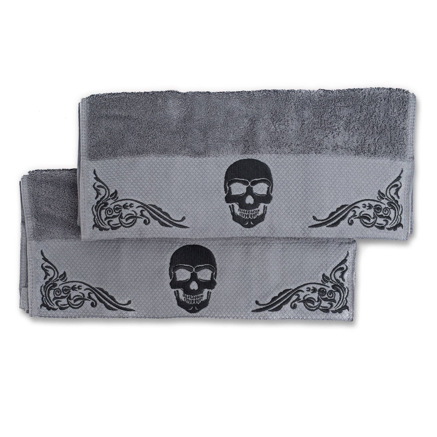 Skullistic Gothic Skull Embroidery Hand Towel Set
