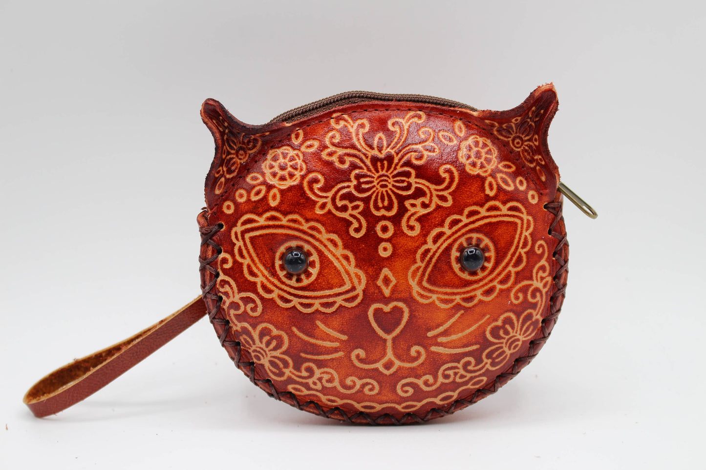 Sugar skull cat coin purse wallet