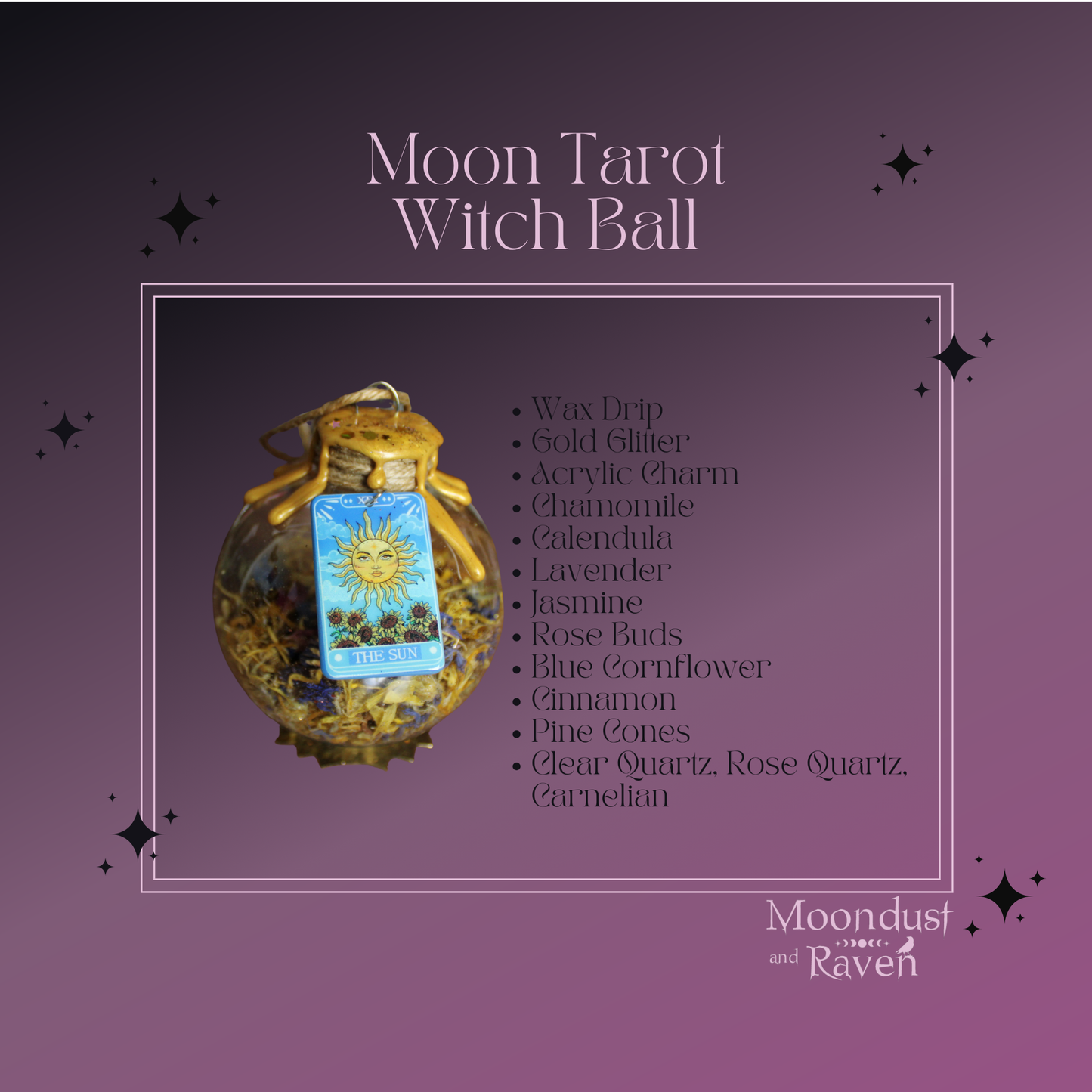 Sun Tarot Witch Ball, Witchy Decor, Witchy Gift