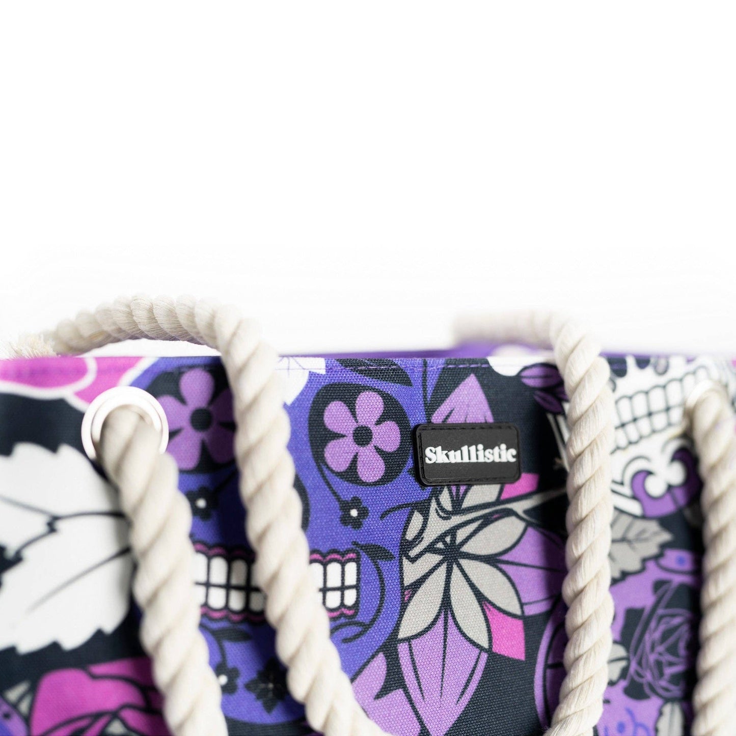 Skullistic Sugar Skull Purple Shoulder Beach Bag