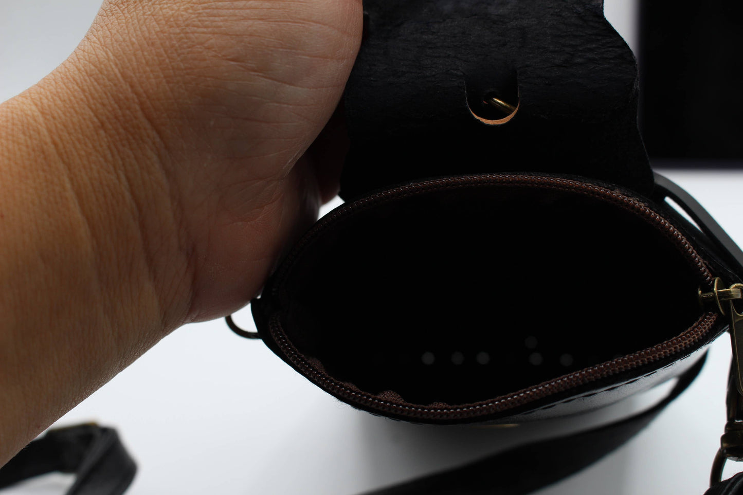 Handmade leather cell phone holder sugar skull day of dead