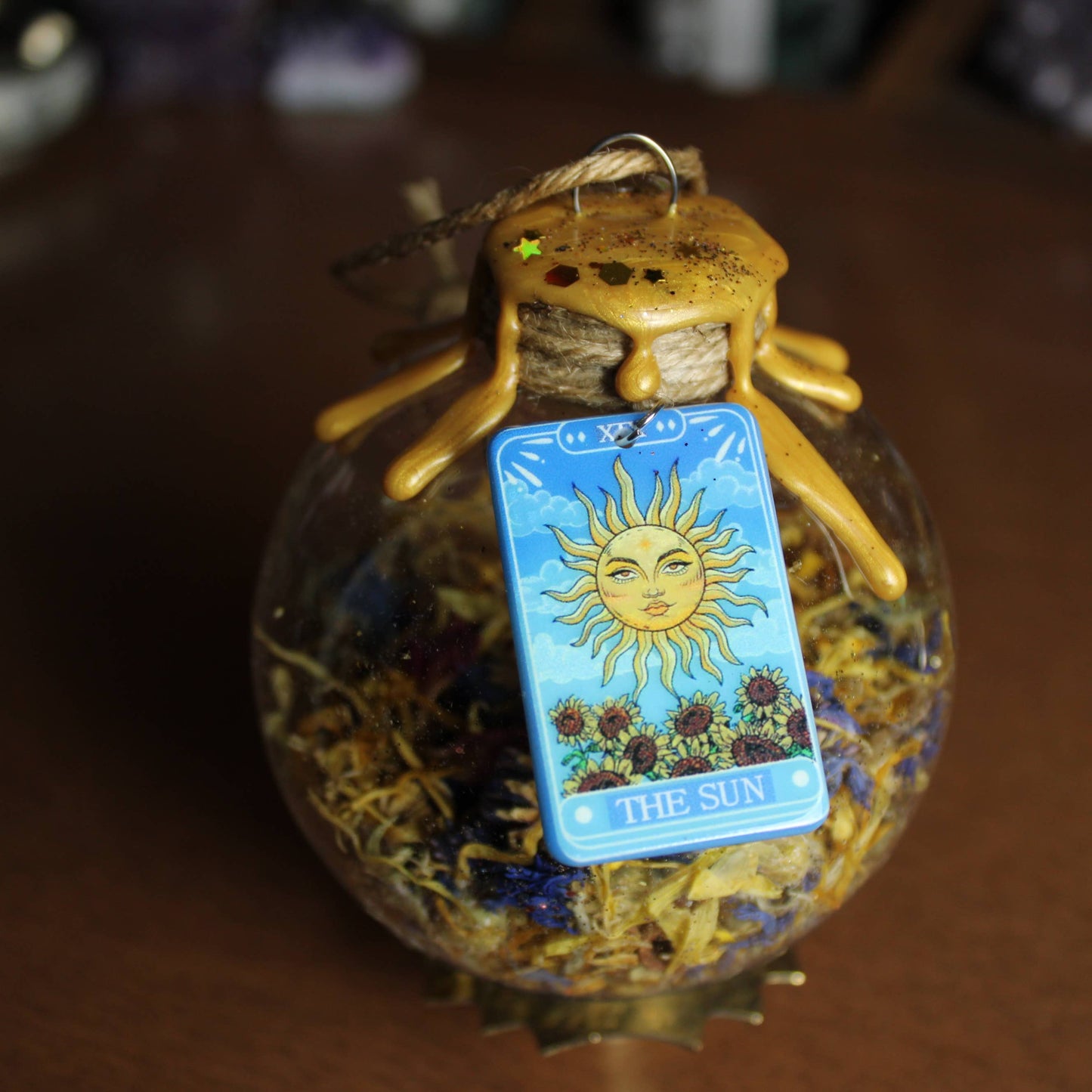 Sun Tarot Witch Ball, Witchy Decor, Witchy Gift