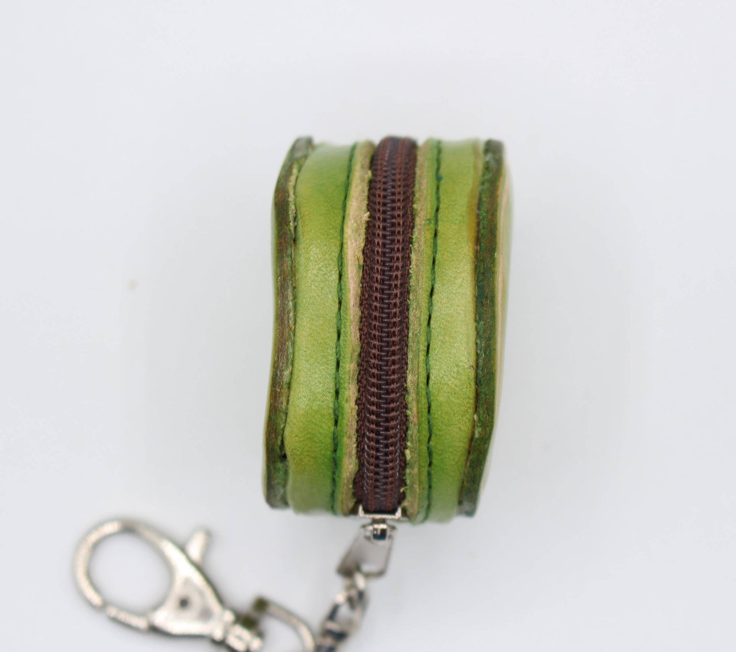 Leather Alien mini coin purse key chain bag charm