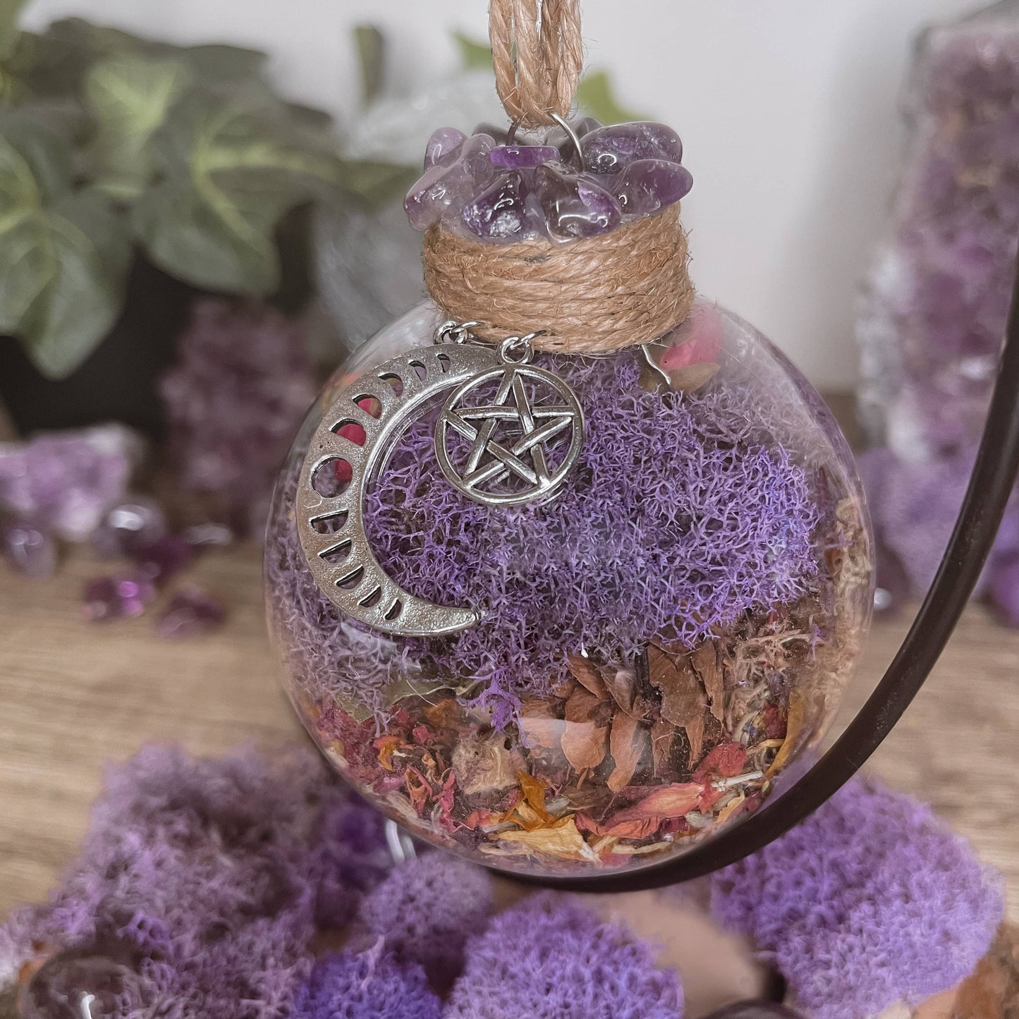 Amethyst Moon Witch Ball, Witchy Decor, Witch Gift