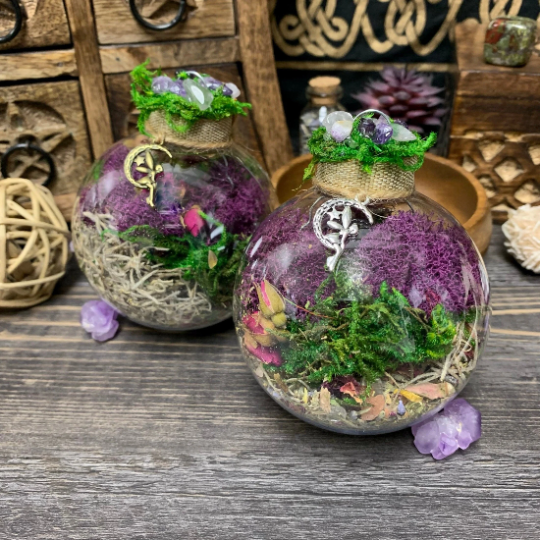 Moon Fairy Witch Ball, Witchy Decor, Altar Decor