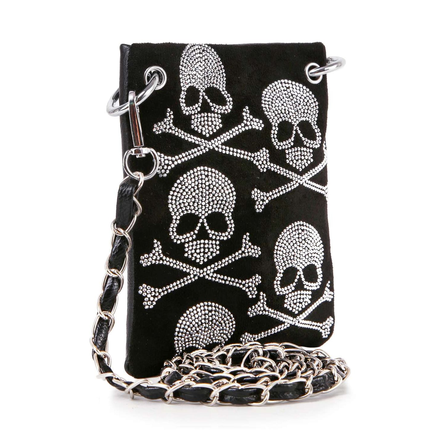 Rhinestone Skull Pattern Petite Crossbody Sling