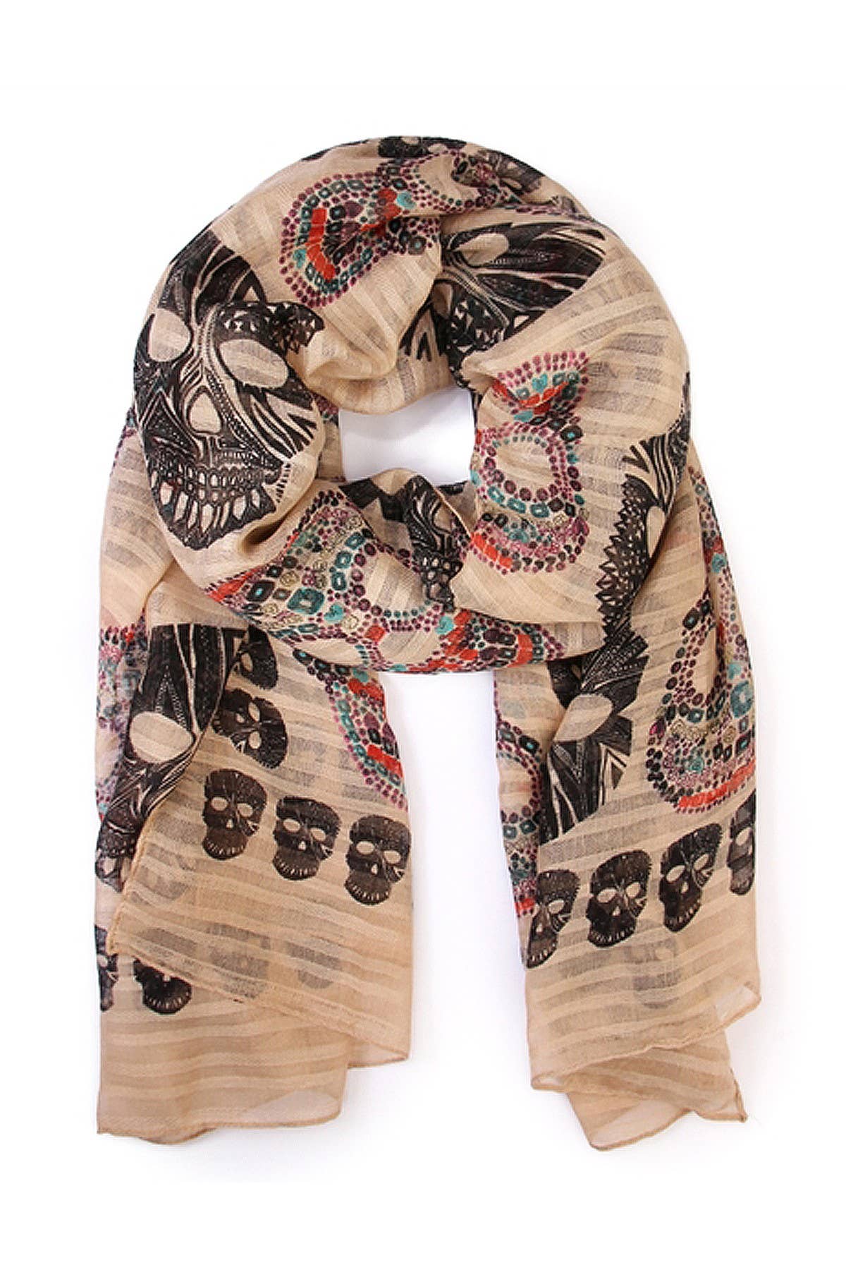 OBLONG SUGAR SKULL SCARF