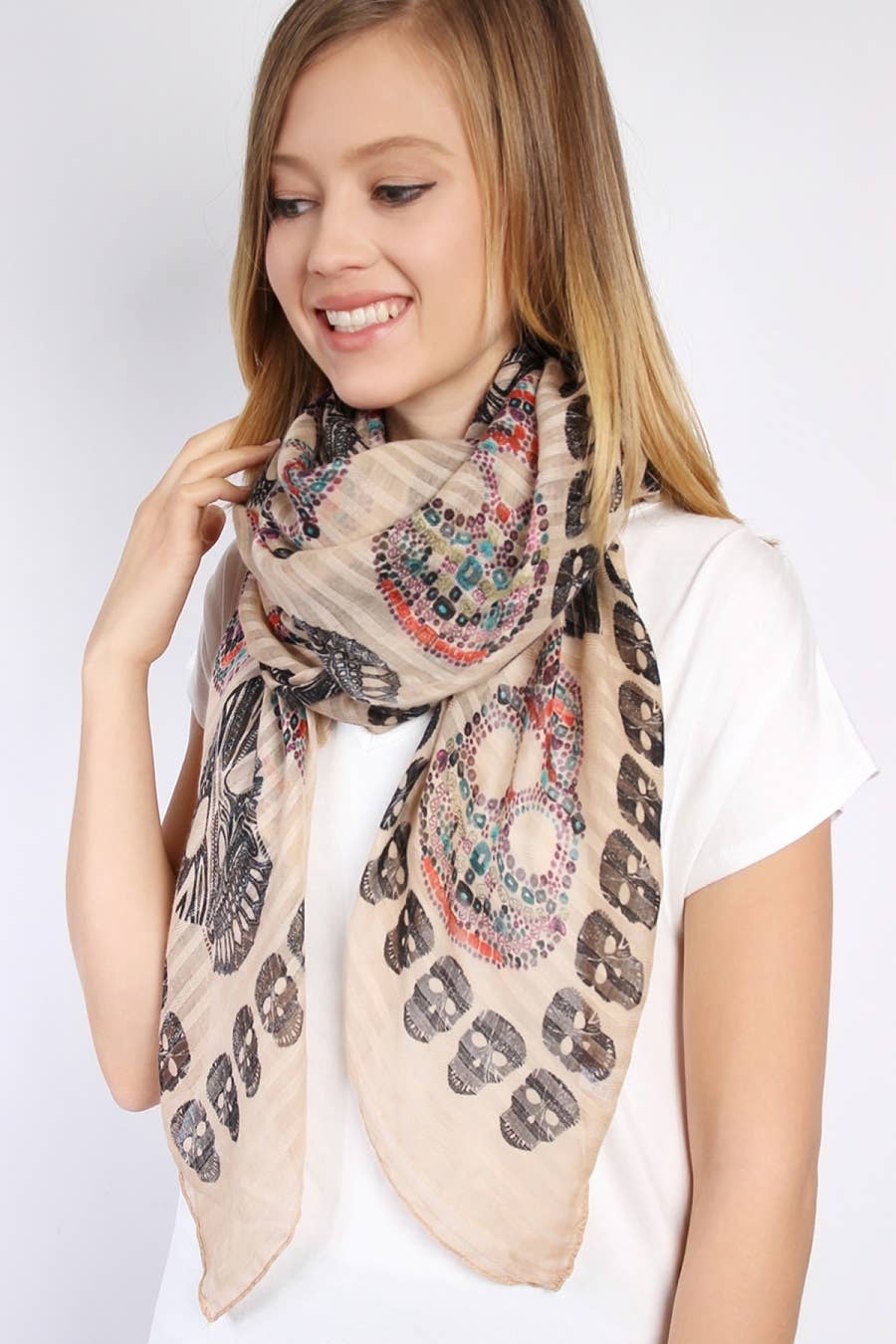 OBLONG SUGAR SKULL SCARF