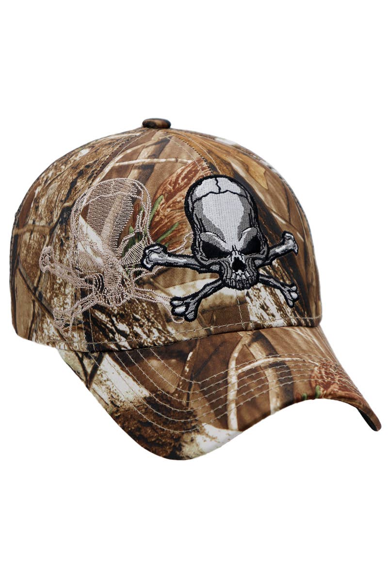 Rebel Biker Skull Embroidered Baseball Cap