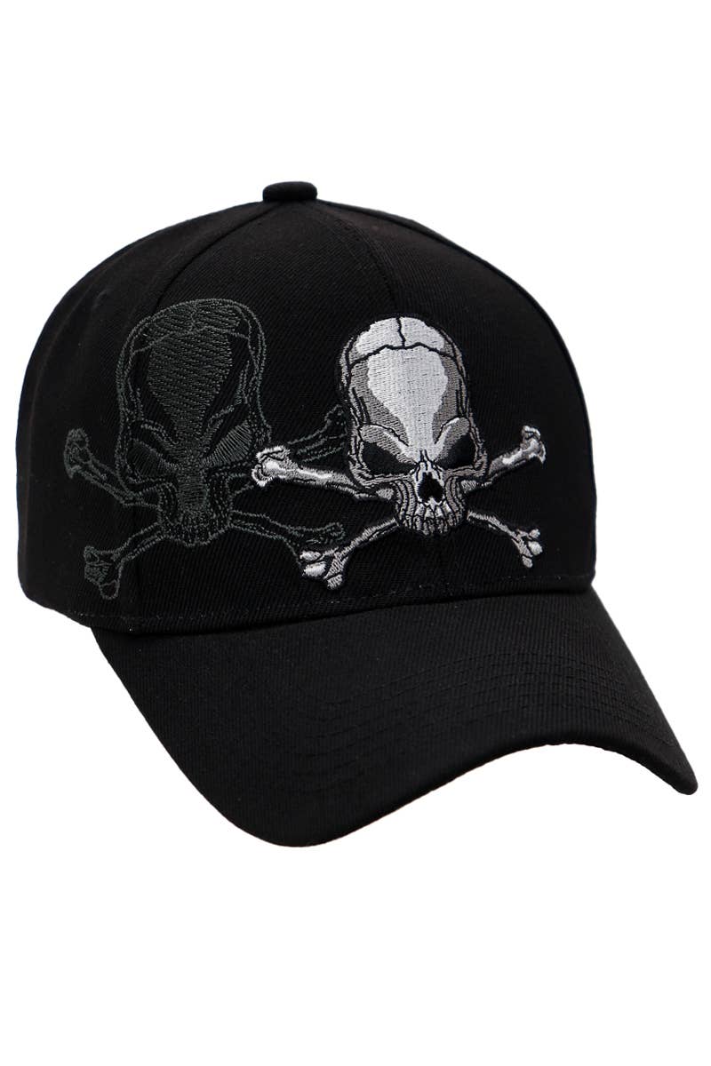 Rebel Biker Skull Embroidered Baseball Cap