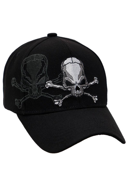 Rebel Biker Skull Embroidered Baseball Cap