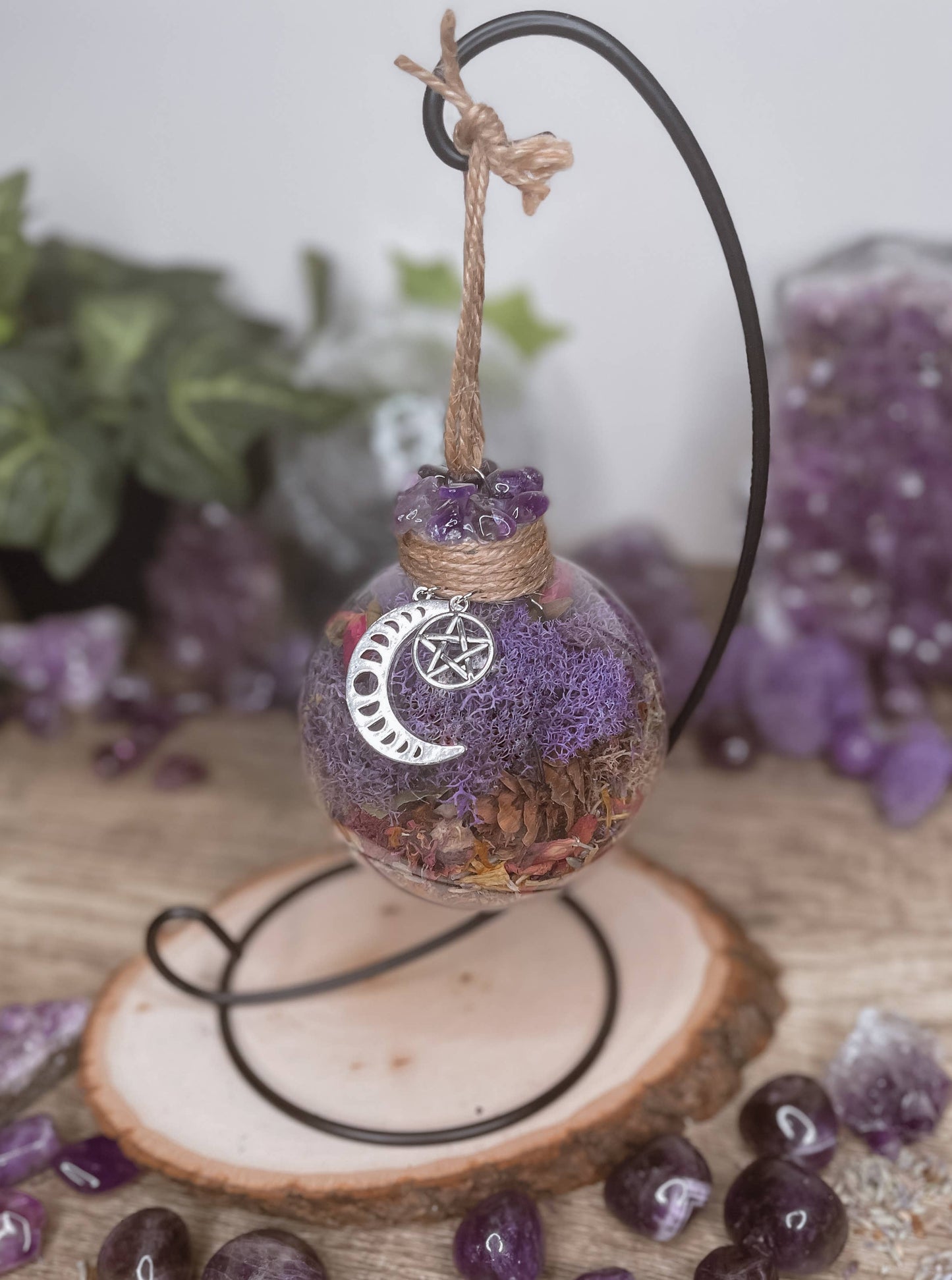 Amethyst Moon Witch Ball, Witchy Decor, Witch Gift