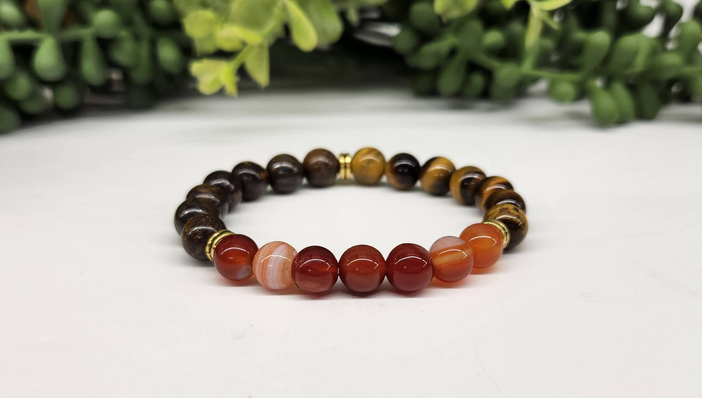 DEPRESSION SUPPORT - Tiger Eye/Banded Carnelian/Bronzite