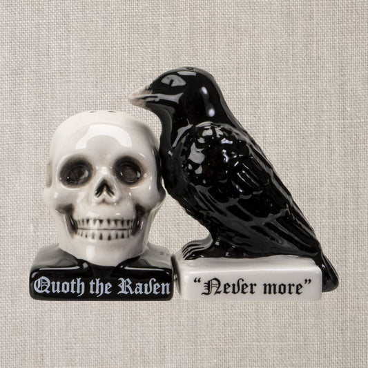 Quoth the Raven Edgar Allen Poe Salt and Pepper Shaker Set